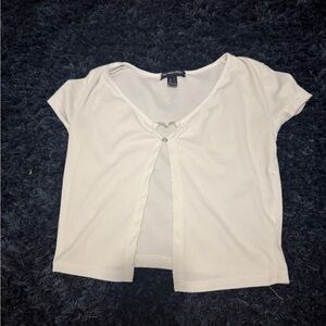 FREE SHIPPING White Short Sleeve Top